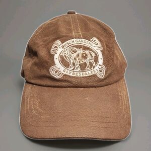 Vintage J Hats Busch Gardens Clydesdale Brown Faux Leather Strap back Hat Cap